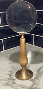 Vintage Library Magnifying Glass ~ Brass/Bronze and Bone? - Picture 1 of 4