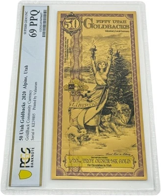 2020 Utah 50 Goldback PCGS 69 *EARLY YEAR OF ISSUE* (Libertas, Liberty) - Image 1 of 4
