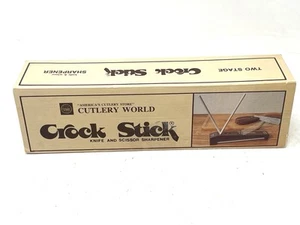 Vintage Cutlery World Crock Stick Knife & Scissor Sharpener 2 Stage 4 Rods - Picture 1 of 3