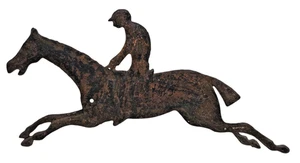 ANTIQUE Iron 10" Racing Horse with Jockey Carnival Gaming Fragment - Picture 1 of 4