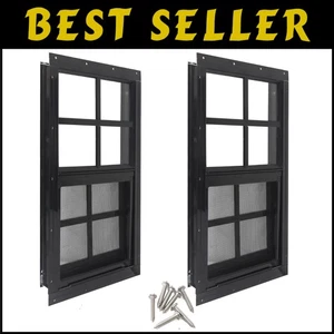 Versatile 2-Pack 2" x 8" Windows with Tempered Glass for Shed & Garage Use - Picture 1 of 9
