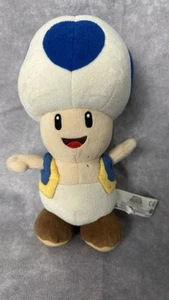 "Super Mario Bros Blue Toad Mushroom 7"" peluche lindo Nintendo relleno 2017" - Imagen 1 de 6