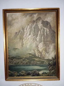 Öl Gemälde Tiroler Bergwelt Carl Schwigell 1955 Sonnenspitze Drachensee - Bild 1 von 5