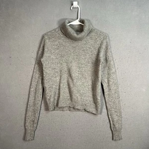 Uniqlo Knit Wool Turtleneck Sweater Womens Small Gray Pullover Long Sleeve - Picture 1 of 8