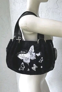 VTG Y2K Juicy Couture Butterfly Bag Black Velour READ FLAWS - Picture 1 of 15