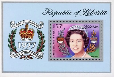 Hoja de recuerdo Liberia C218 Reina Isabel II MNH Foto 1 de 2