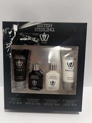 Dana British Sterling Him Juego de Regalo 4 Piezas Después del Afeitado y Colonia Nuevo En Caja Foto 1 de 4