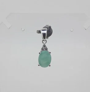 SUNTUOSO COLGANTE DE PLATA ESTERLINA 925 BLANCO ESMERALDA NATURAL BLANCO CZ - Imagen 1 de 2