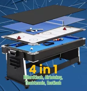 Billardtisch Air Hockey Esstisch Tischtennis 7FT 4 in 1 Multi-Game-Pool Table - Bild 1 von 18