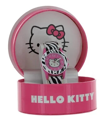 Hello Kitty Sanrio Pink Zebra Rhinestone Watch new in box - Image 1 of 3