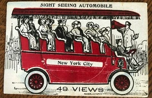 New York City Sight Seeing Automobil RAR! "3-D" Leinen Klappansichten Pat. 1907 - Bild 1 von 11