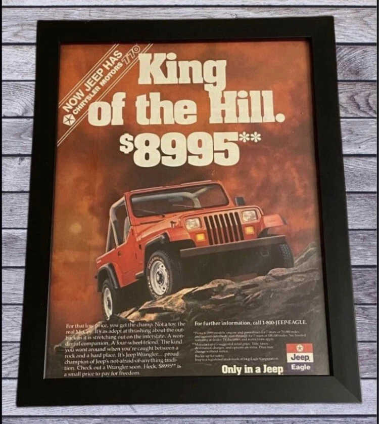 80s Jeep Cherokee Wrangler XJ YJ Renegade ~ Framed Original Ad - Image 1 of 1
