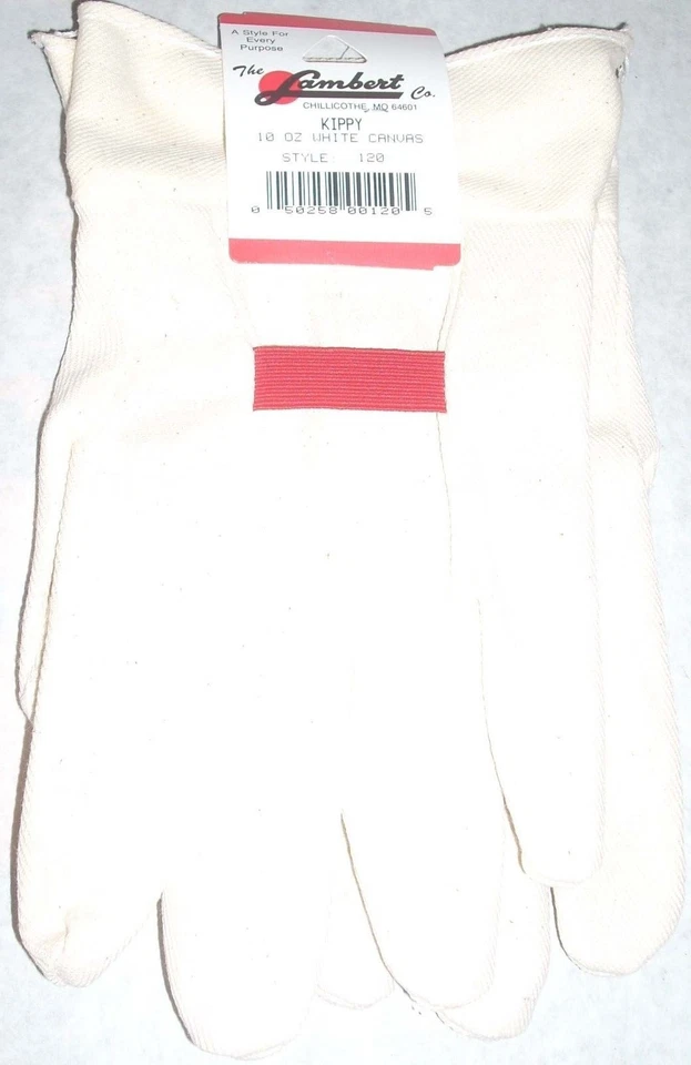 Guantes de trabajo de lona blanca Lambert 120 "Kippy" 10 oz talla única Foto 1 de 1
