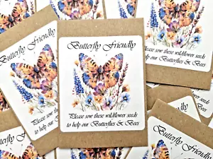 Wildflower Seeds Kids Party Bag Favours Bee & Butterfly Friendly 12 x 2.5g BT1 - Picture 1 of 6
