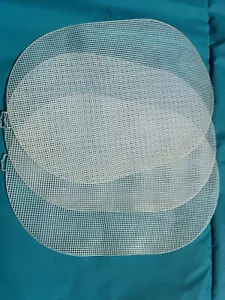 3 OVAL Plastic Canvas Sheets Ultra Stiff 12" X 17.25" 7 Mesh Clear - Picture 1 of 1
