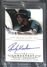 2014 Panini Immaculate Collection Autograph #10 Rickey Henderson No 4 of 20