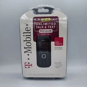 New Vintage T-Mobile Nokia 1661 Black Prepaid Cell Phone New Sealed Box - Picture 1 of 4