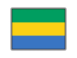 #2604 Bandera de Gabón Impermeable Vinilo Adhesivo Calcomanía Troquelada - Imagen 1 de 1
