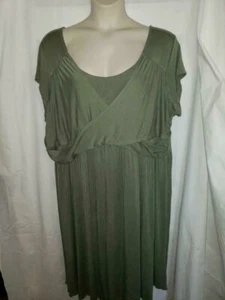 EUC OLD NAVY OLIVE GREEN DRAPE DRESS SIZE 4X PLUS - Picture 1 of 3