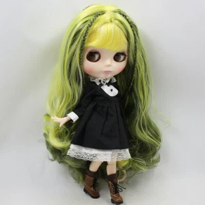 Takara12" Neo Blythe Nude Doll Yellow mix Green hair braids white skin Factory - Imagen 1 de 2