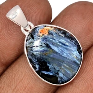 Natural Blue Pietersite - Namibia 925 Sterling Silver Pendants Jewelry CP72975 - Picture 1 of 1