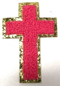 Patch Aufnäher Bügelbild bestickt Kleidung Hüte Jacken Mantel religiös Kreuz A288 - Bild 1 von 3