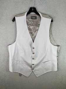 Chaleco de vestir formal Zegna para hombre 58 gris regular 5 botones delantero diseñador preppy satinado - Imagen 1 de 9