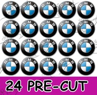 24 BMW CAR Precut Edible Wafer Rice Card Cupcake Toppers Football Fairy cake