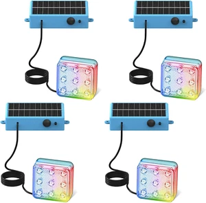 Solar Pool Lights, Pool Lights, 10-Color 4-Mode Light Sensing LED,Underwater, - Picture 1 of 12