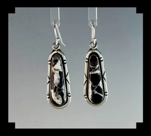 Handgefertigte Sterling und weiße Büffel Ohrringe - Bild 1 von 5