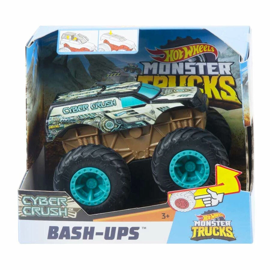Hot Wheels Monster Trucks Bash-Ups CYBER CRUSH 1:43 Scale SUV Vehicle - Image 1 of 4