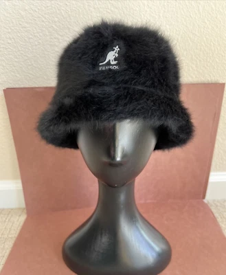Sombrero de cubo vintage KANGOL Bucket negro mezcla de piel de conejo talla M Foto 1 de 4