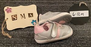 Surprize By Stride Rite “Braelin” Infant Sneakers Grey/Pink Size 6-12 Months