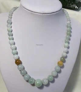 Genuine Silver Grade A Myanmar Jadeite Jade 5-13mm tower necklace L60cm  - Bild 1 von 5