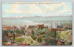Cartolina lontana Aerial of Salt Lake City Utah Mormon Temple Oquirrh Mountains - Foto 1 di 2