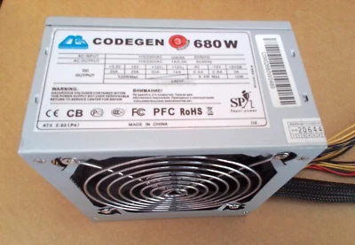 AlIMENT. DESKTOP PC 680 W -ATX  MOD: CODEGEN 680W -FUNZIONANTE - Immagine 1 di 4