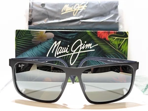 NEW Maui Jim Wana Matte Black Grey Arms Polarized Mirror Grey Sunglass MJ846-2M - Picture 1 of 12