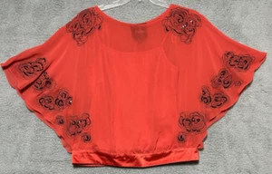 Bohemian Blouse Top Womens Sz Medium Maximalist Floral Hippie Whimsy Fairycore - Picture 1 of 13