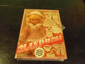 Vtg Fibre Craft Mandy Mix n Match Crochet Doll Kit incl 12 clothes & doll NOS - Picture 1 of 4