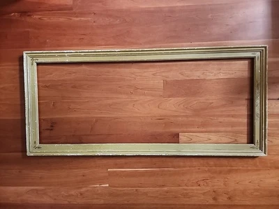 Moldura de espelho vintage antiga verde padrão floral 29 X 65 polegadas. - Imagem 1 de 4