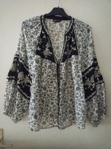 Folklore Stickerei Tunika Bluse Jacke Zara Gr. M Boho Ibiza Hippie Style - Bild 1 von 4