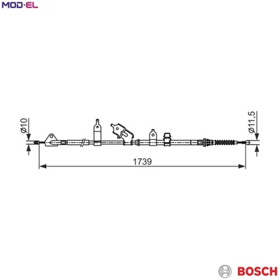CABLE PULL PARKING BRAKE 1 987 482 566 FOR TOYOTA VERSO/SPACE RACTIS  SUBARU - Image 1 of 4