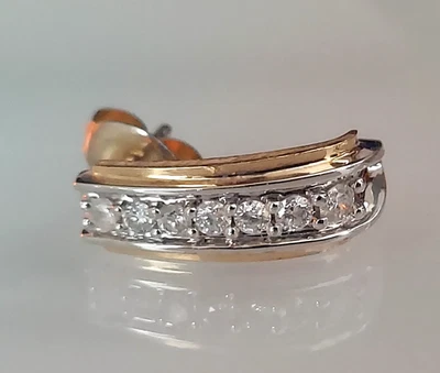 0.25 Ct Round Diamond Hoop Women's Earrings In 14k Multi Gold (one earring) - Image 1 of 4