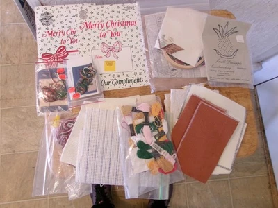 HUGE LOT Cross Stitch Fabrics Aida Charles Craft Others, 12 ounces - Image 1 of 4