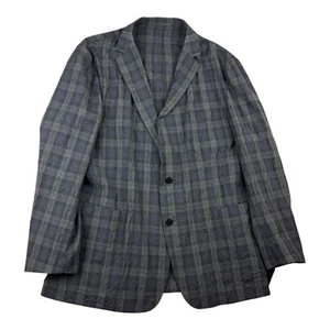 Z Zegna Blazer Mens 58R Gray Plaid Lightweight Unstructured Italian Jacket Wool - Picture 1 of 12