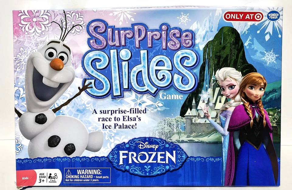 迪士尼冰雪奇缘 - 惊喜幻灯片 - 孩之宝棋盘游戏 - 完整 - 2014 — 第 1/4 张图片