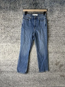 AYR Jeans Womens 26 Blue Straight Leg Stretch Denim Medium Wash Made USA Zip Fly - Picture 1 of 8