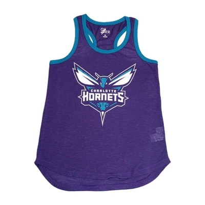 Nueva camiseta sin mangas G-III 4 Her NBA Racerback para mujer M Charlotte Hornets púrpura Queen City Foto 1 de 4