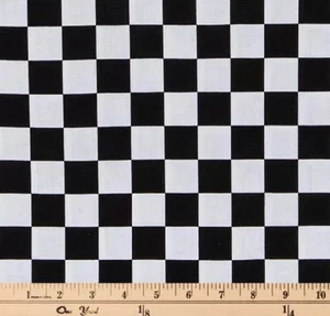 Large Black and White Check Fabric by Brothers & Sisters Design, BTHY - Picture 1 of 2