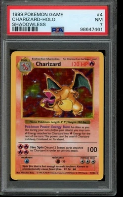 PSA 7 NM Pokemon Charizard Shadowless Base Set Holo 4/102 - Image 1 of 2